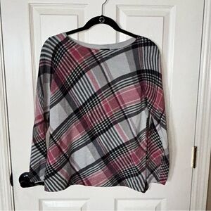 Talbots 100% Merino Wool Plaid Lightweight Sweater